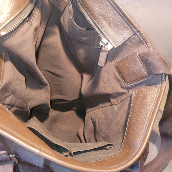 Authentic Gucci GG Canvas Brown Beige Large 2way Shoppers Shoulder Bag Tote - Picture 10 of 16